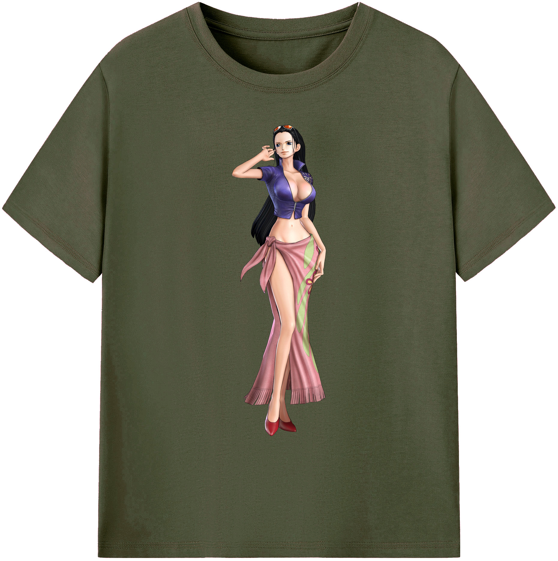 ワンピース ニコ・ロビン ONE PIECE Nico Robin 綿100％ メンズ半袖Tシャツ｜肌触りやわらか＆通気性